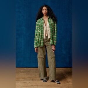 UO BDG Brixton Button Down Plaid Flannel NWT